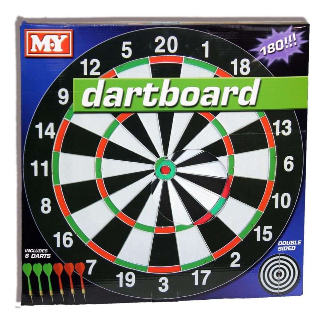 M.Y 17" Double Sided Dartboard Set With Darts