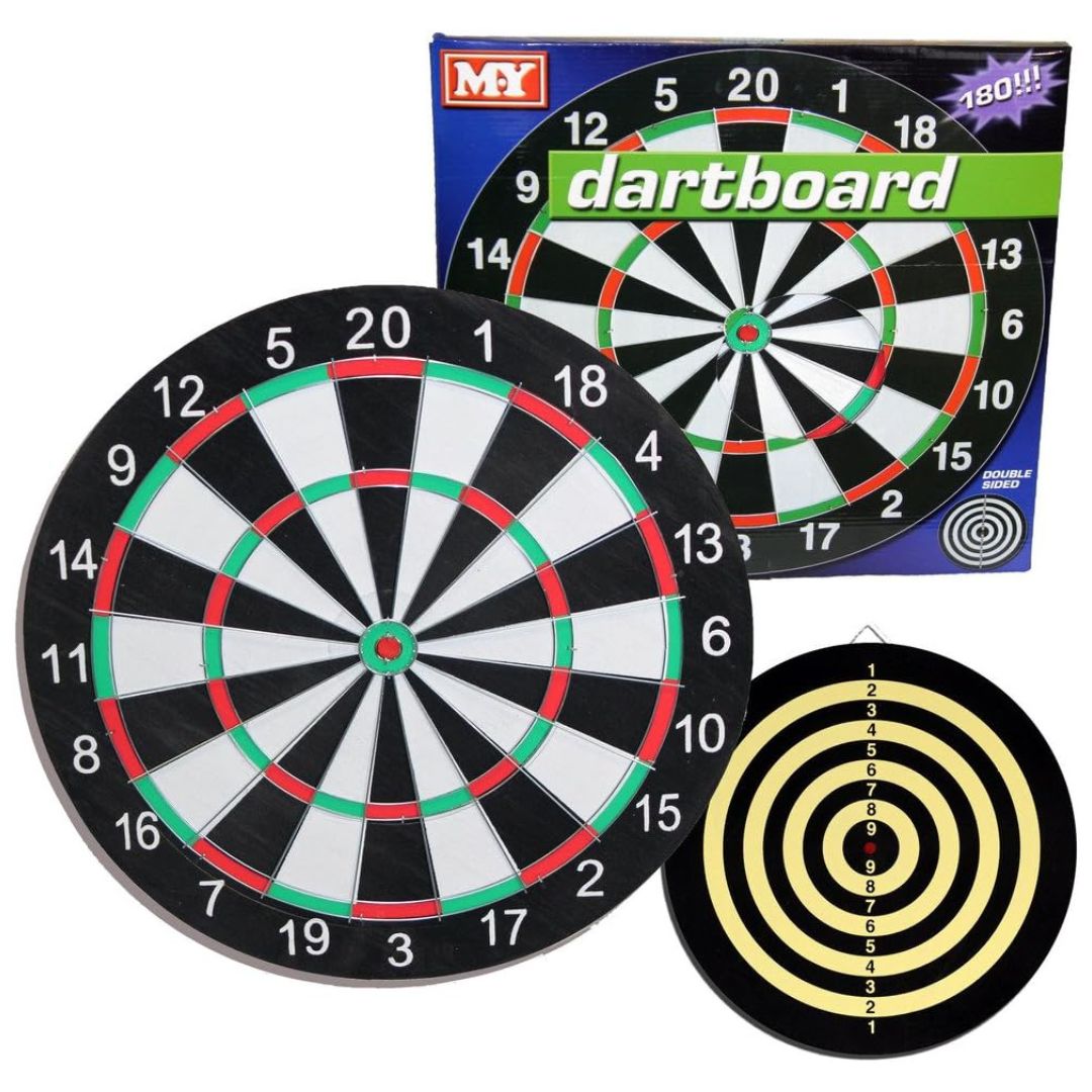 M.Y 17" Double Sided Dartboard Set With Darts