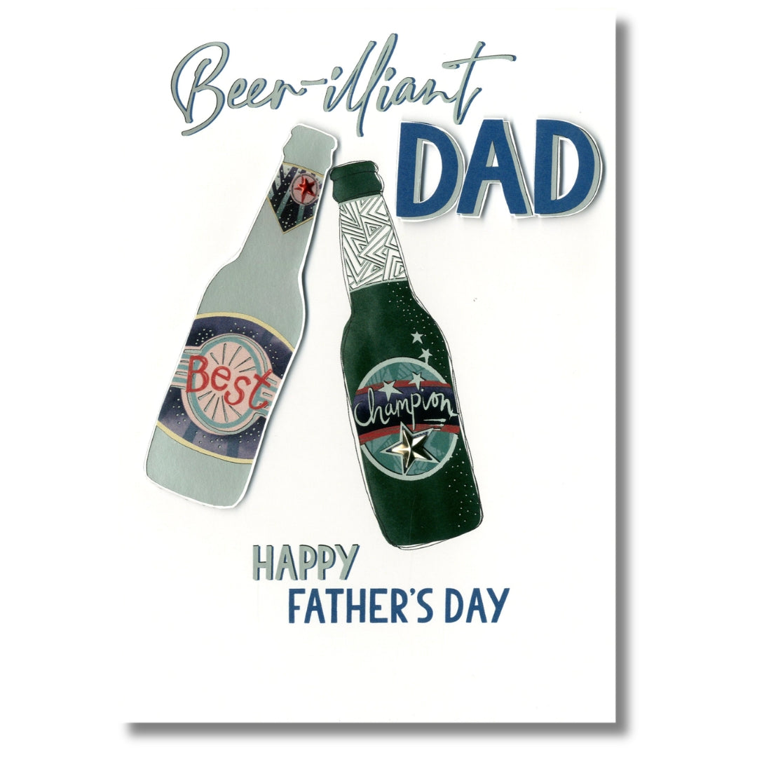 SecondNature Beer-Illiant Dad Happy Father's Day - Greeting Card