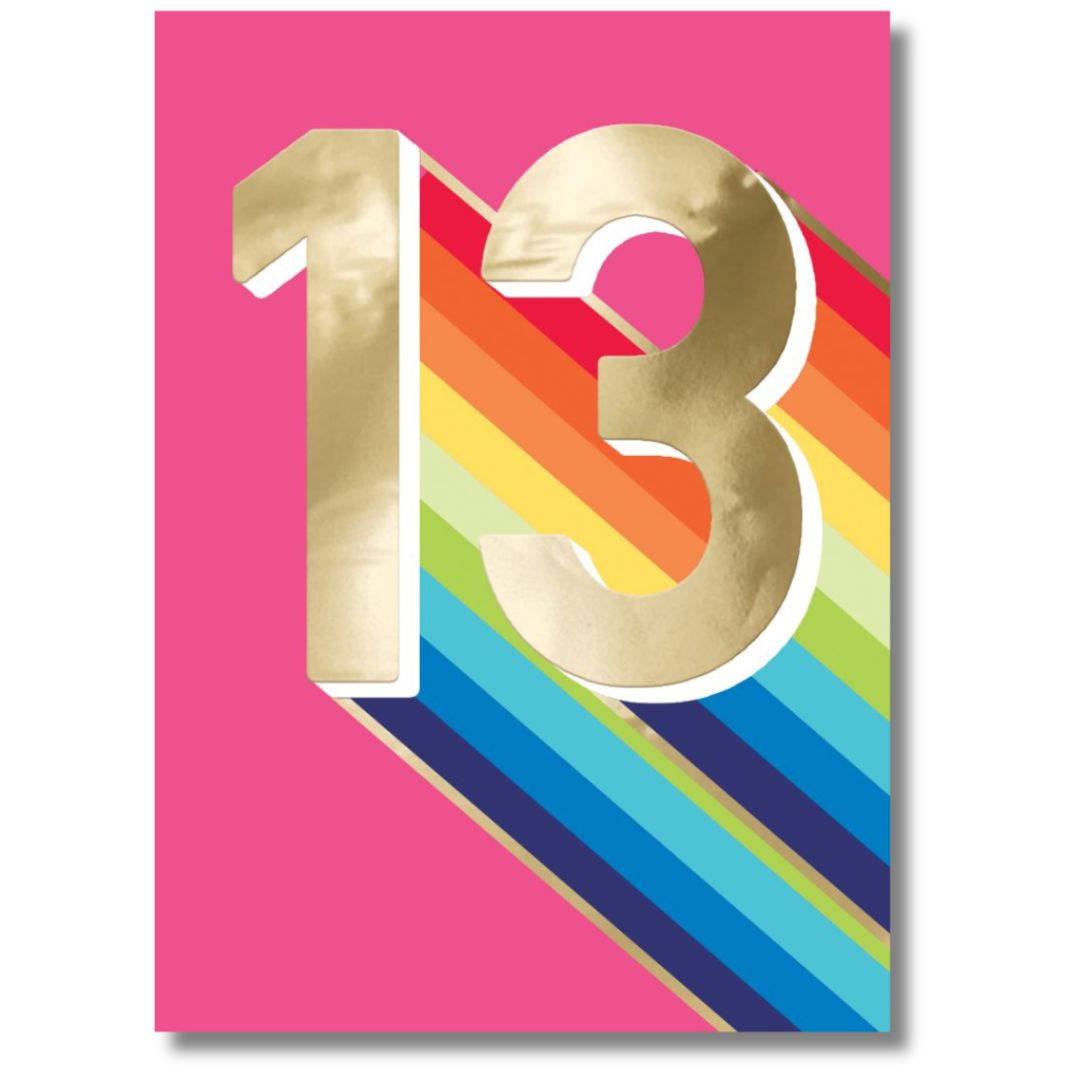 13th Birthday Greeting Card Pink