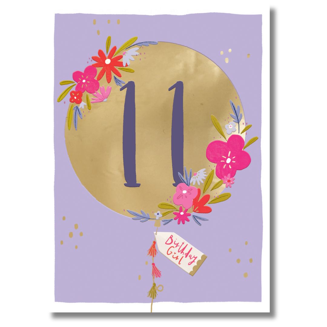 11 Birthday Girl Greeting Card