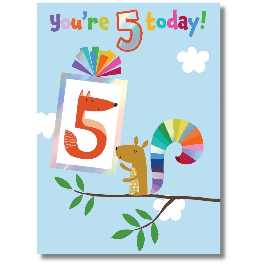 You're 5 Today Birthday Greeting Card