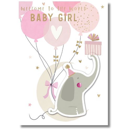 Second Nature Welcome To The World Baby Girl - Greeting Card
