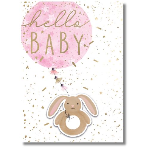 Second Nature Hello Baby Pink - Greeting Card