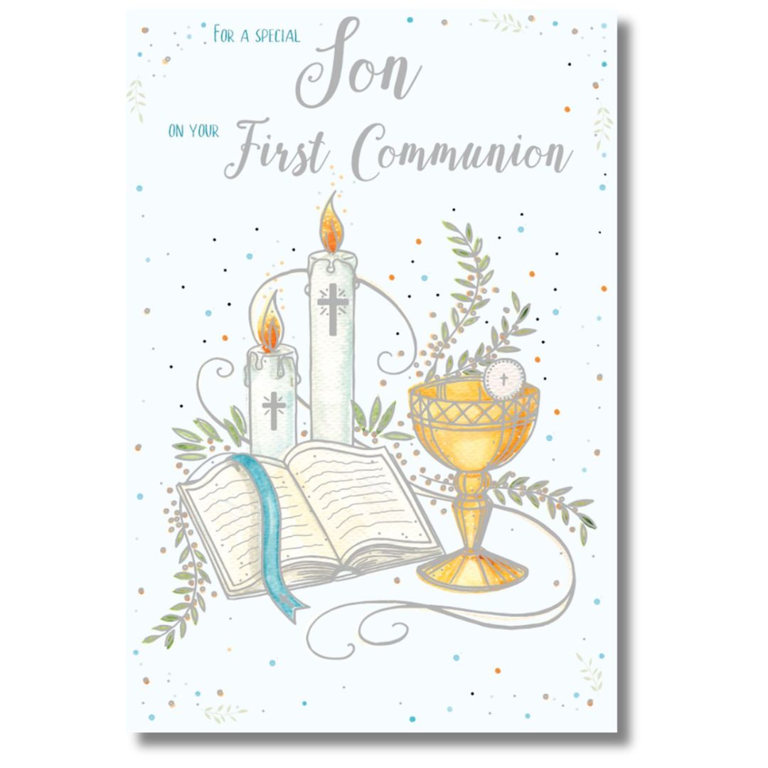 For A Special Son On Your First Communion - Greeting Card