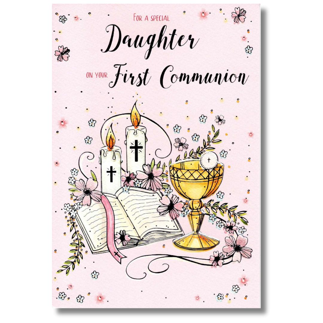 For A Special Daughter On Your First Communion - Greeting Card