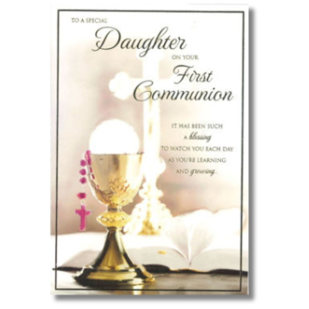 To A Special Daughter On Your First Communion - Greeting Card