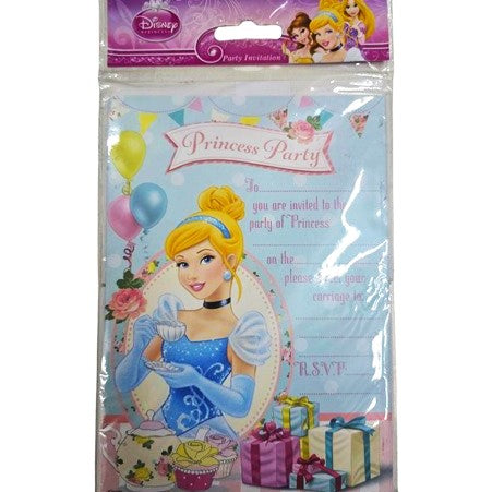Disney Party Invitations And Envelopes A Pack Of 20pcs - Princess
