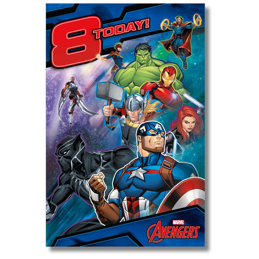 Marvel Avengers 8 Today! Birthday - Greeting Card
