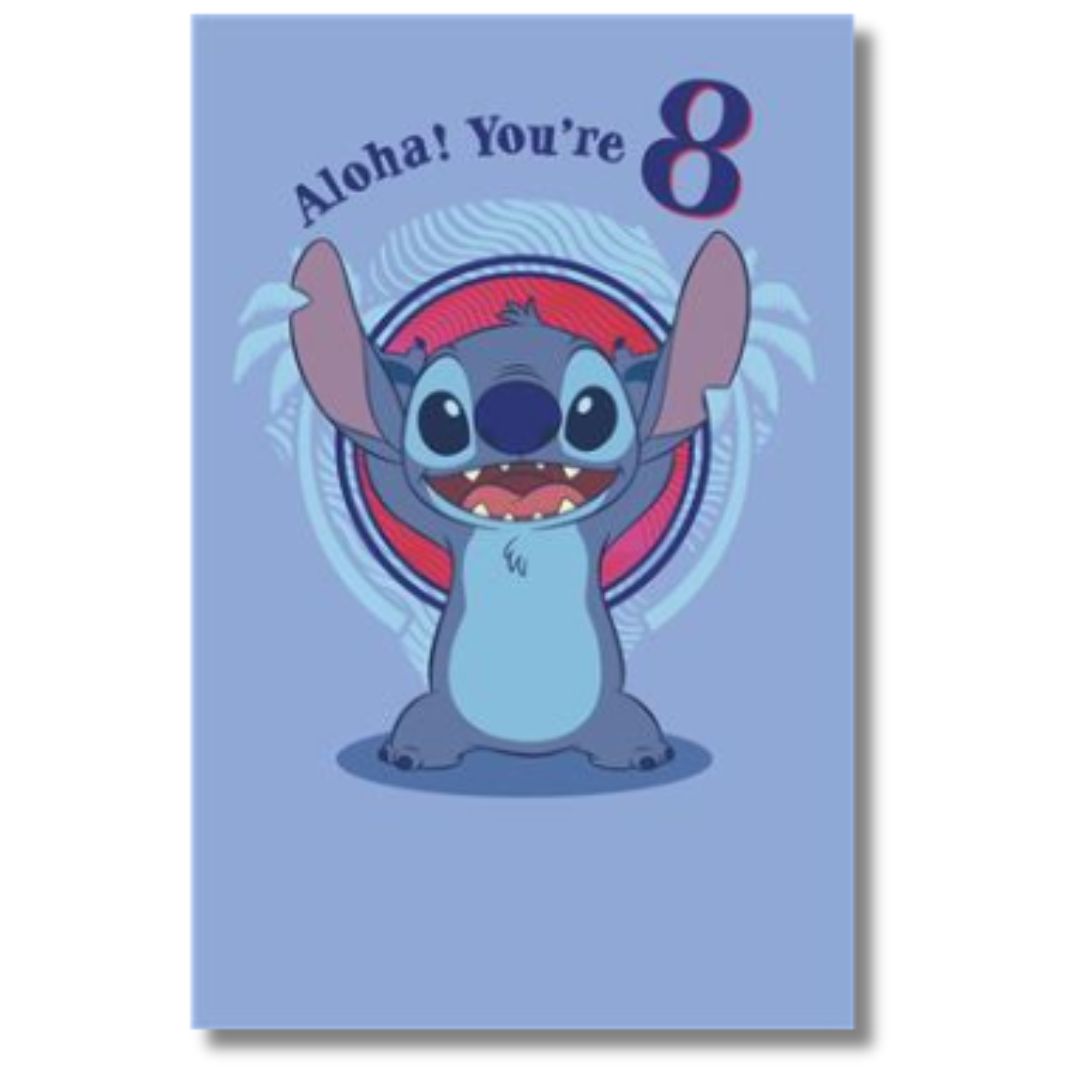 Aloha! You're 8 - Greeting Card