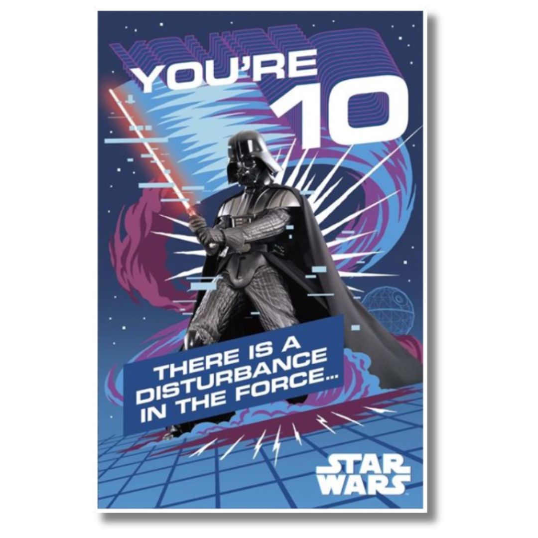 10th Star Wars Dark Vader Birthday Card