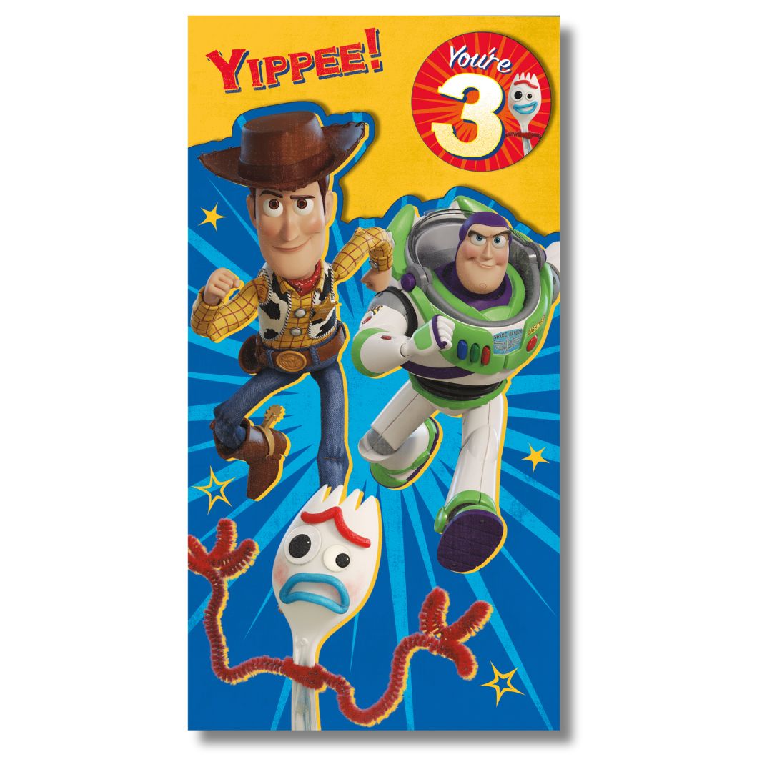Disney You're 3 Birthday - Greeting Card