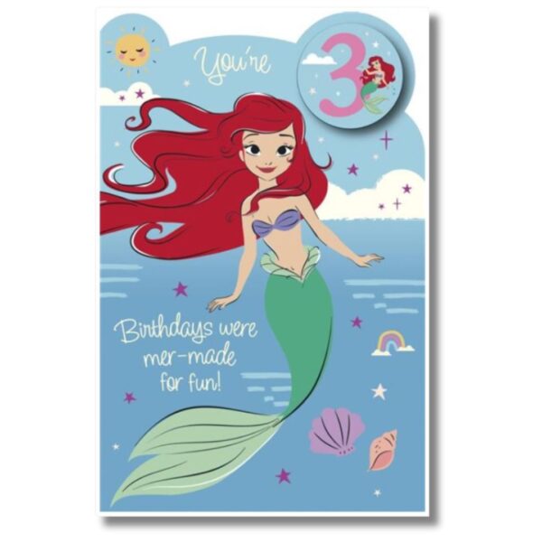 3rd Little Mermaid Birthday Card