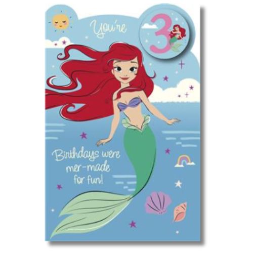 Disney You're 3 Birthday - Greeting Card