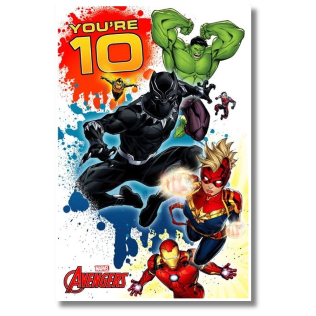 10th Avengers Birthday Card