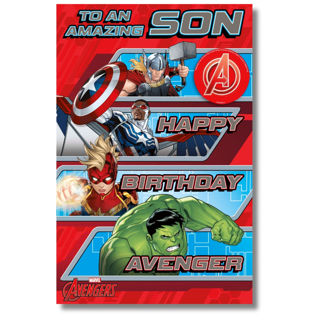 Carlton Marvel To An Amazing Son Happy Birthday Avenger - Greeting Card