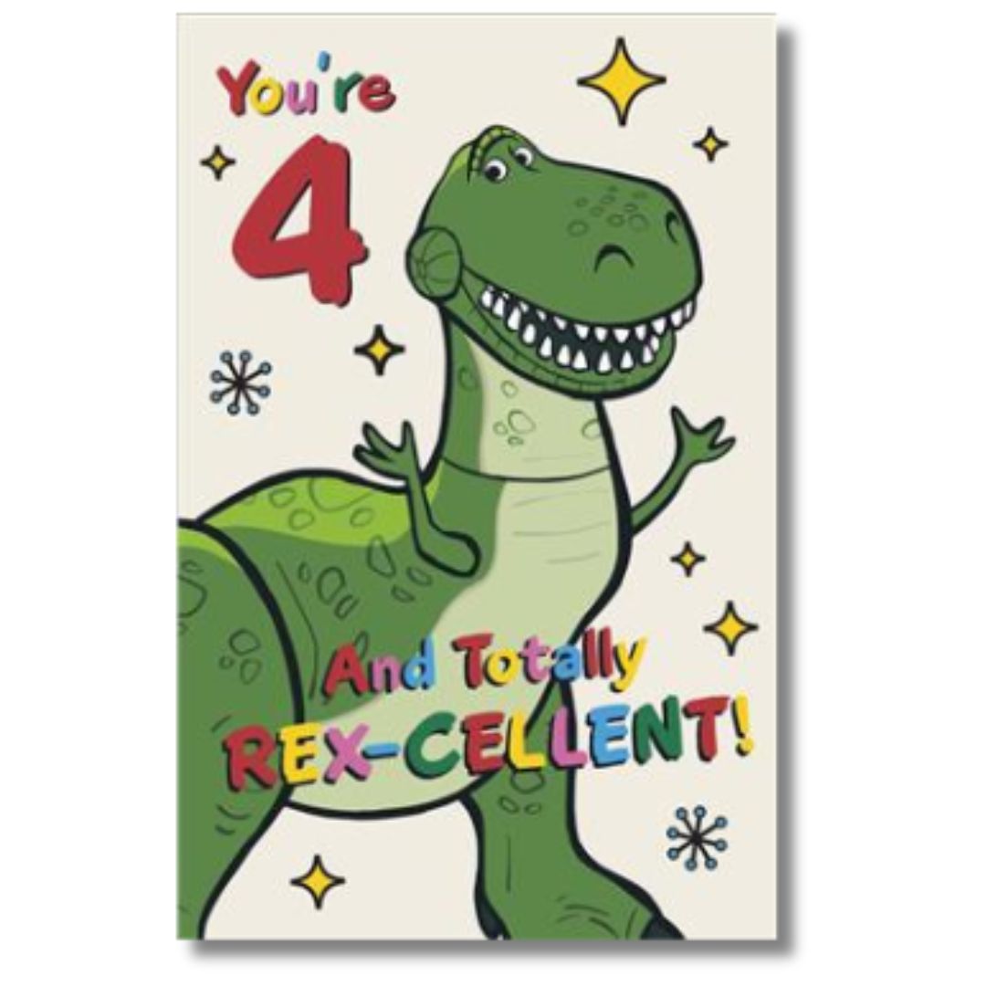 You're 4 And Totally Rex-Cellent - Greeting Card