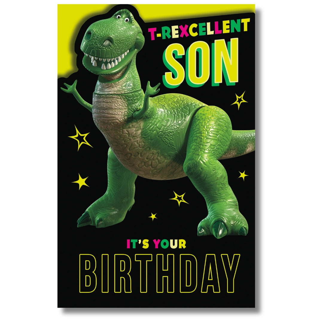 Carlton Disney/Pixar T-Rexcellent Son It's Your Birthday - Greeting Card