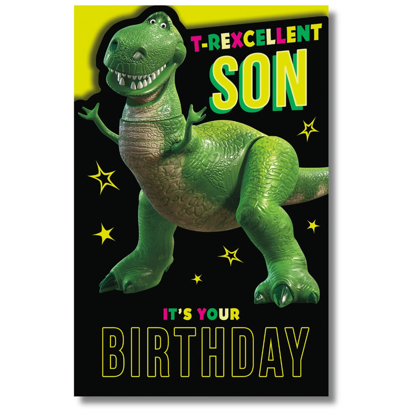 Carlton Disney/Pixar T-Rexcellent Son It's Your Birthday - Greeting Card