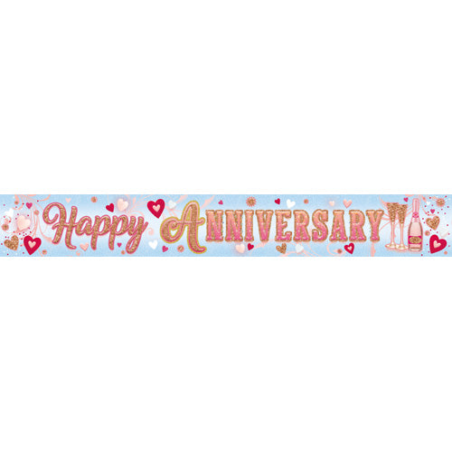 Sensations Foil Greetings Banner 270 x 12.5cm - Happy Anniversary
