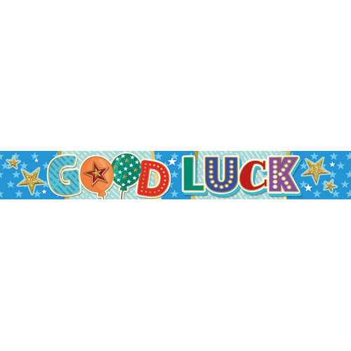 Sensations Party Foil Banner 2.7m - Good Luck Banner