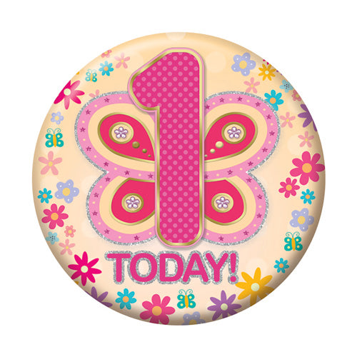 Sensations Number Badge 5.5cm - 1 Today - Butterfly