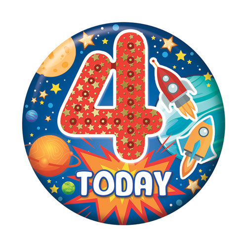 Sensations Number Badge 5.5cm - 4 Today - Space