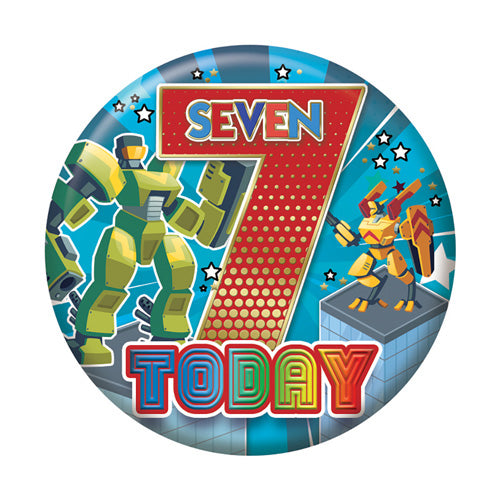 Sensations Number Badge 5.5cm - 7 Today - Robots
