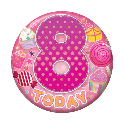 Sensations Number Badge 5.5cm - 8 Today - Sweets