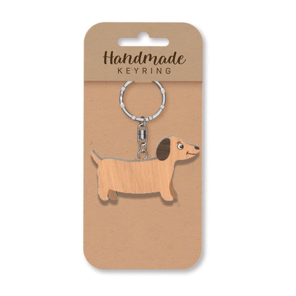 Handmade Wooden Keyring - Dachshund