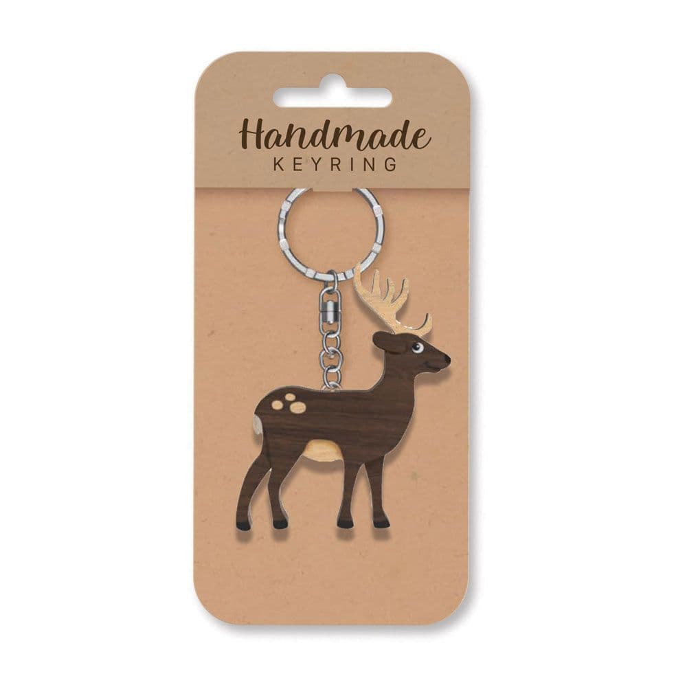 Handmade Wooden Keyring - Deer