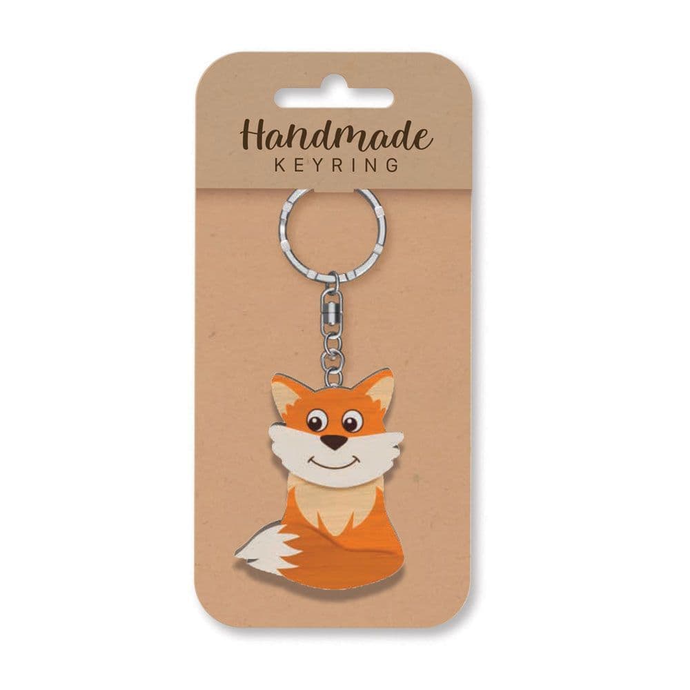 Handmade Wooden Keyring - Fox