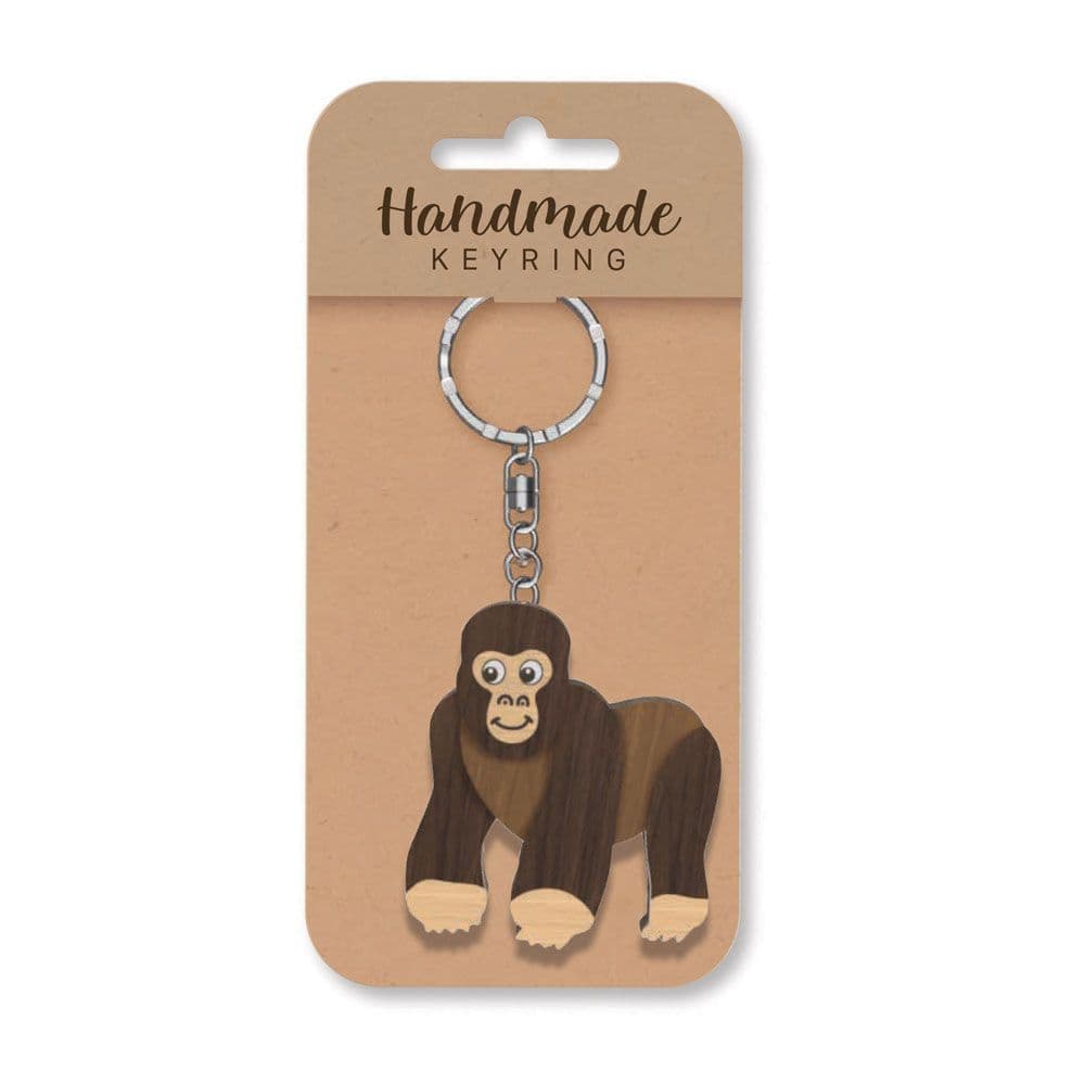 Handmade Wooden Keyring - Gorilla