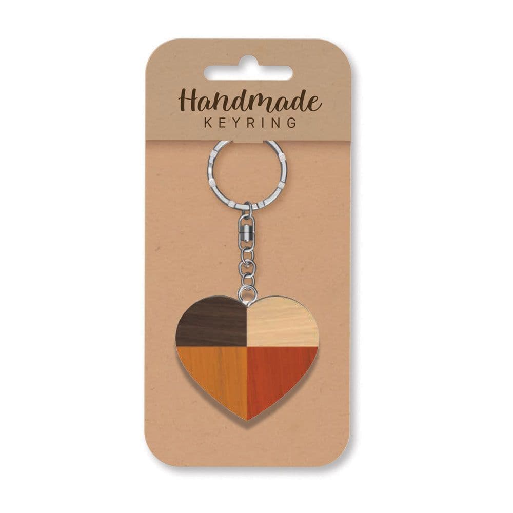 Handmade Wooden Keyring - Heart