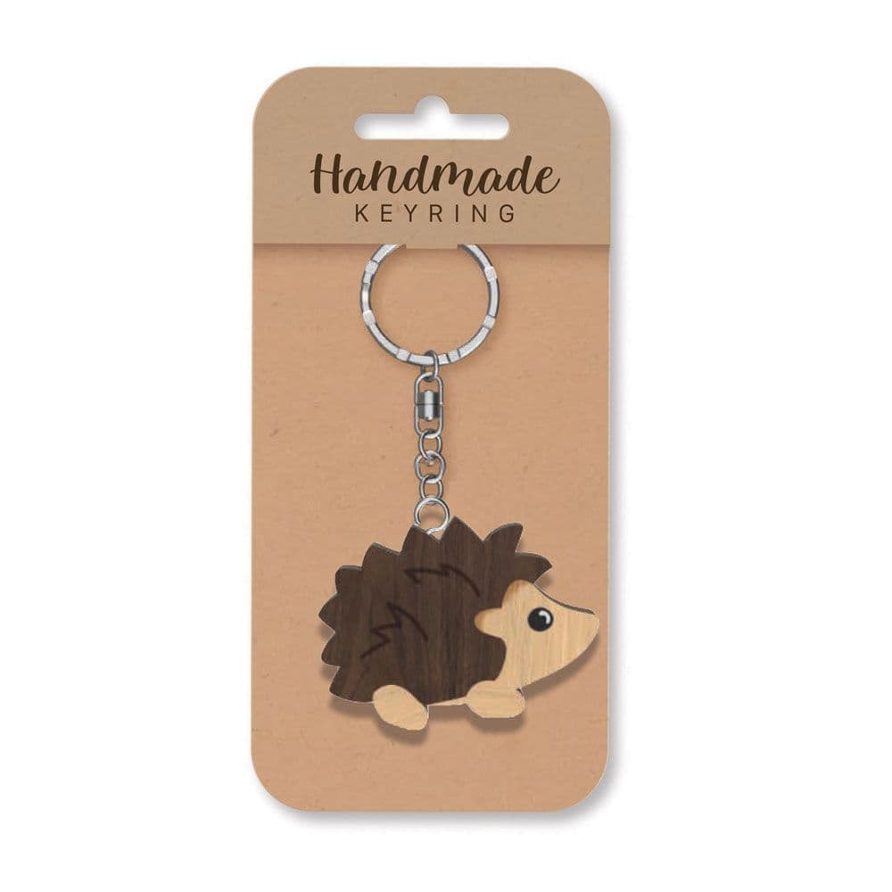 Handmade Wooden Keyring - Hedgehog