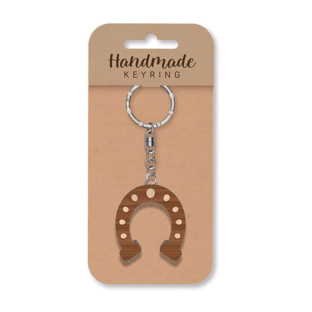 Handmade Wooden Keyring - Horseshoe