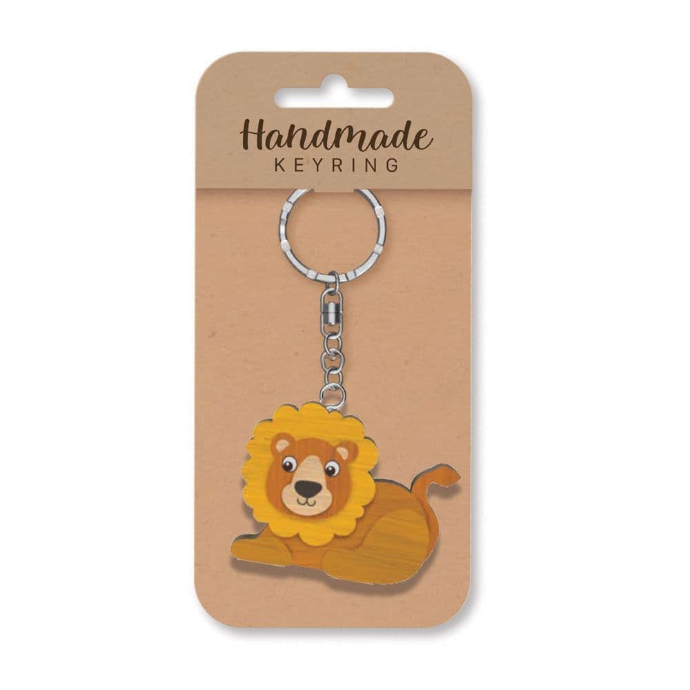 Handmade Wooden Keyring - Lion