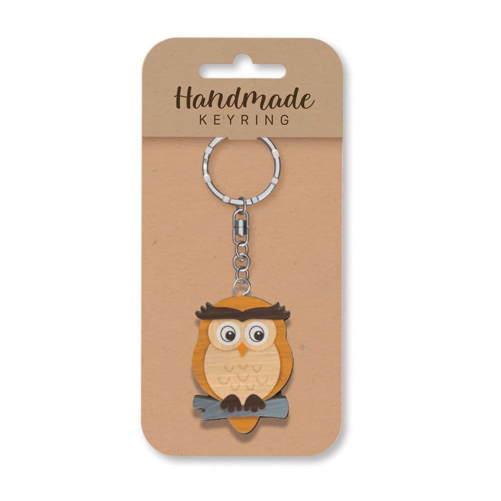 Handmade Wooden Keyring - Owl