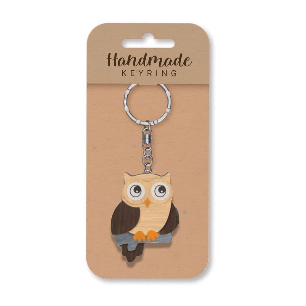 Handmade Wooden Keyring - Owl