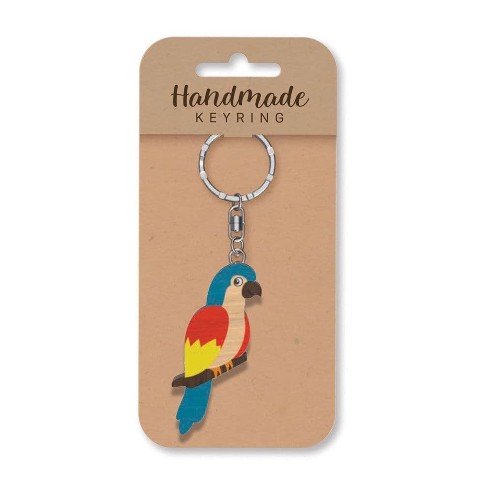 Handmade Wooden Keyring - Parrot