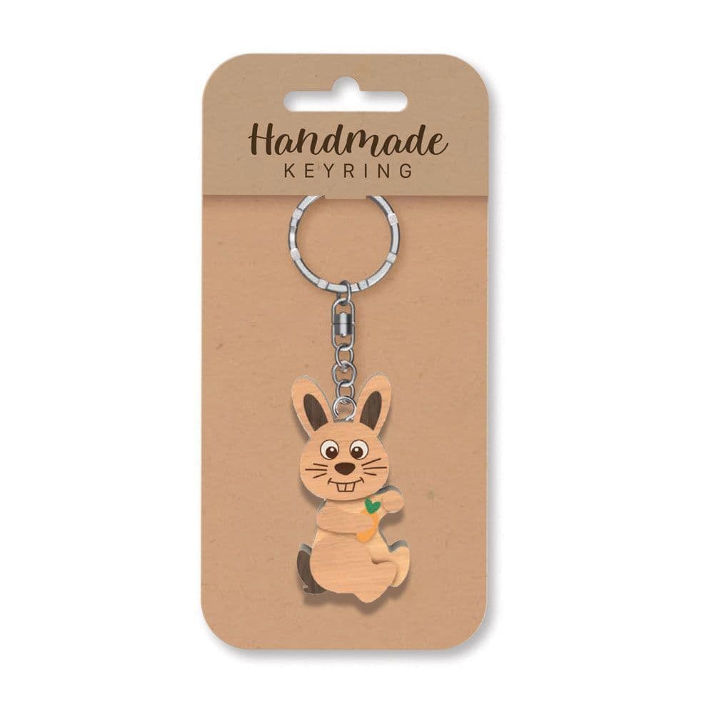 Handmade Wooden Keyring - Rabbit