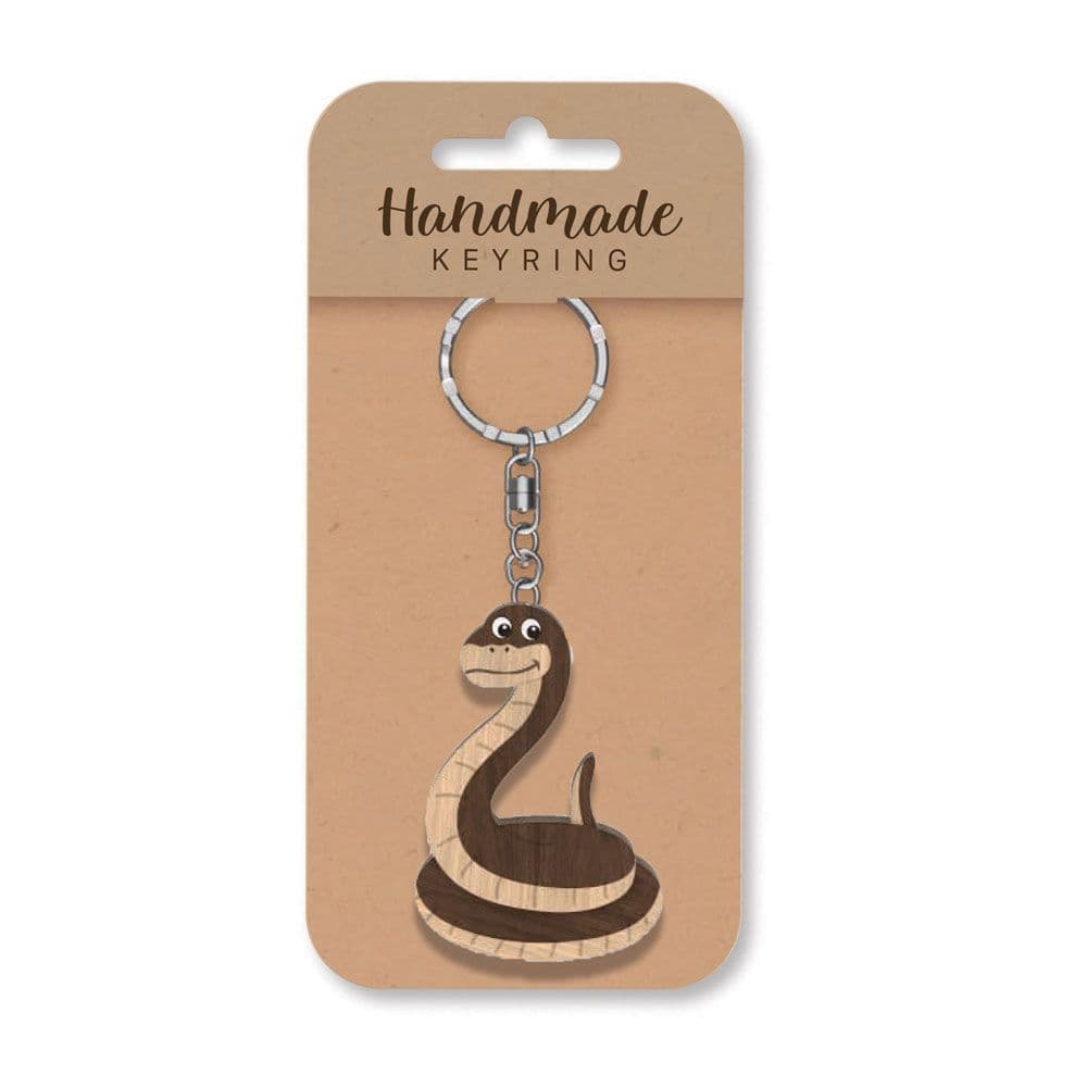 Handmade Wooden Keyring - Snake
