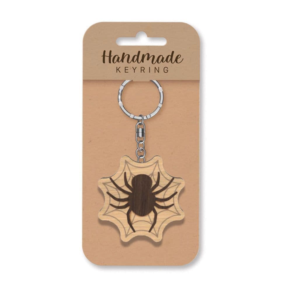 Handmade Wooden Keyring - Spider