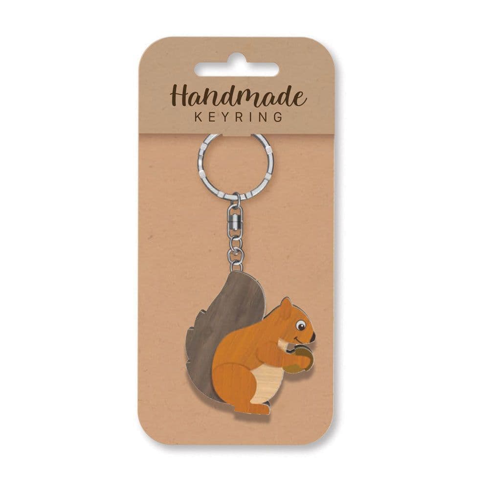 Handmade Wooden Keyring - Squirrel