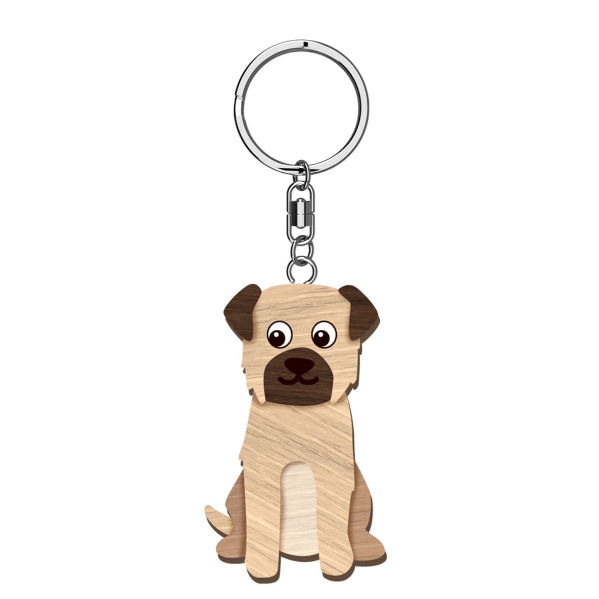 Handmade Wooden Keyring - Border Terrier