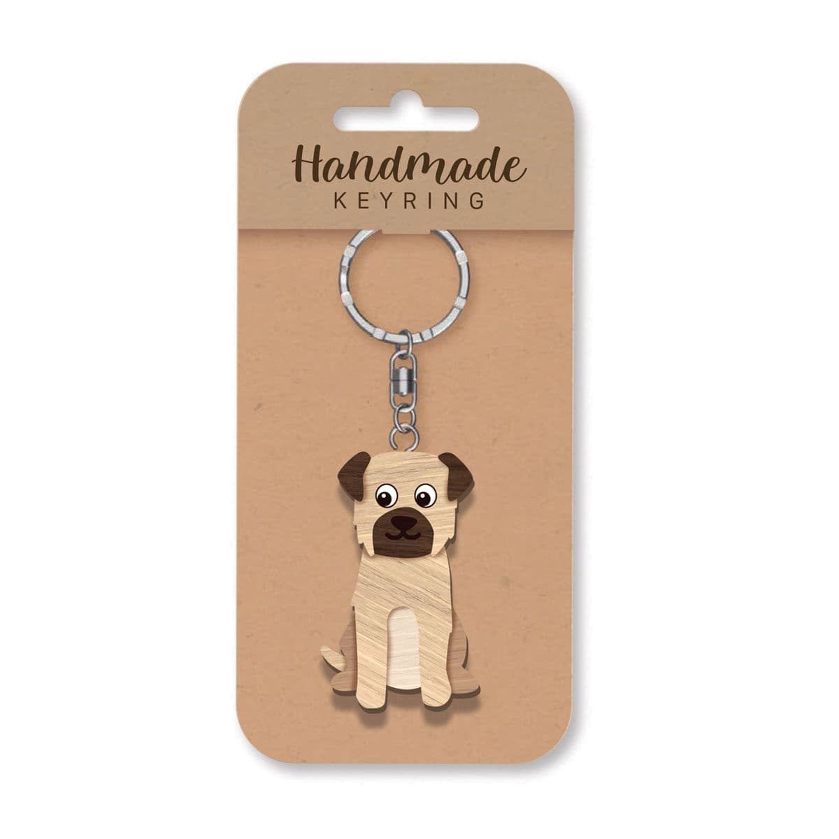 Handmade Wooden Keyring - Border Terrier