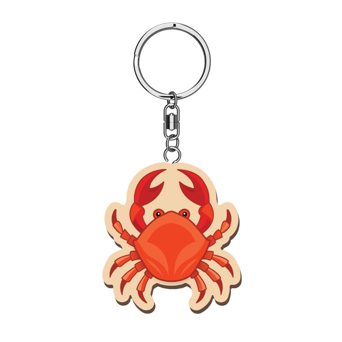 Handmade Wooden Keyring - Crab