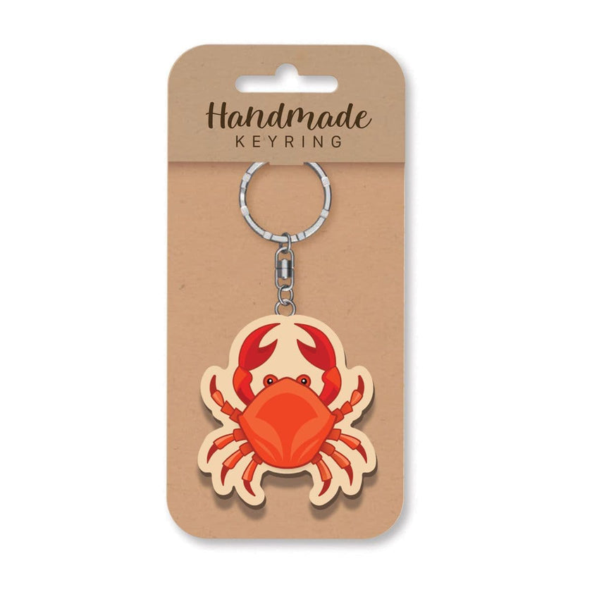 Handmade Wooden Keyring - Crab