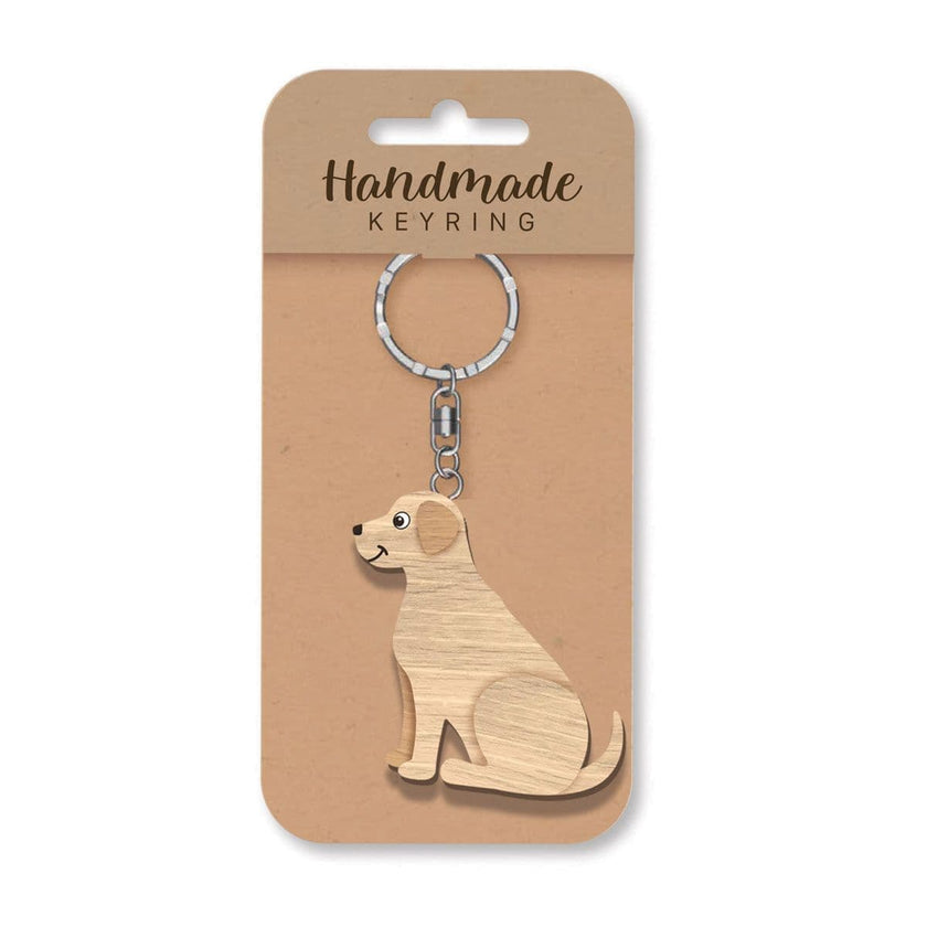 Handmade Wooden Keyring - Labrador