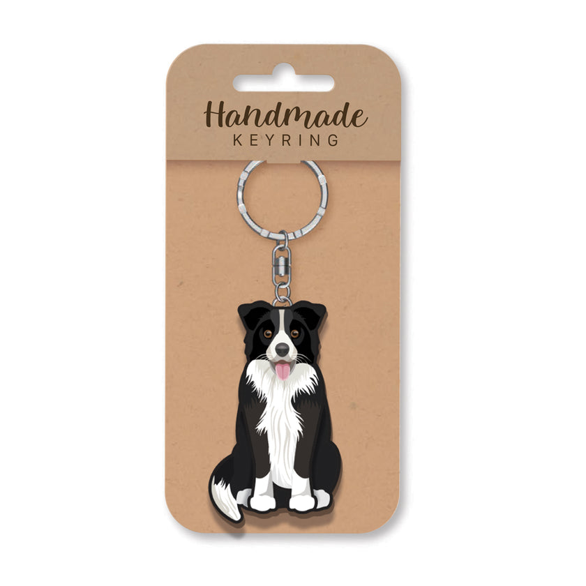 Handmade Wooden Keyring - Sheep Dog